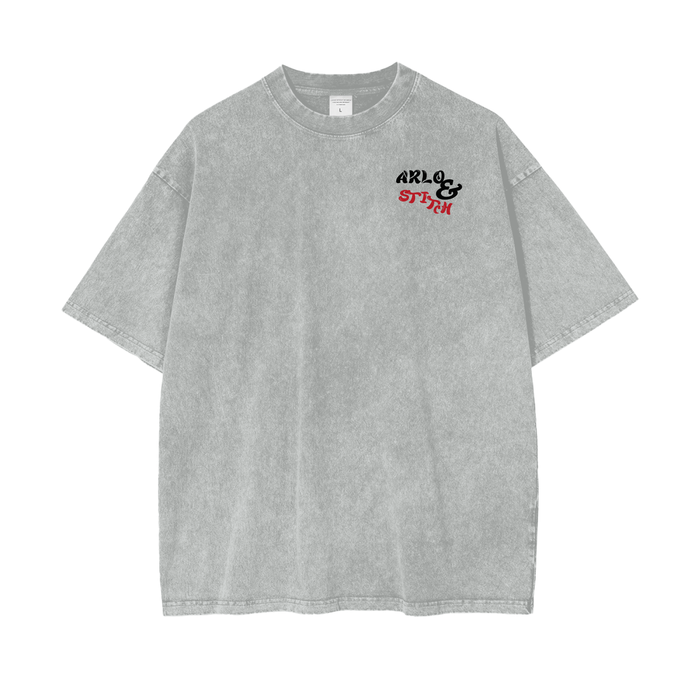 Oversize Snow Washed T-Shirt (Black&Red)