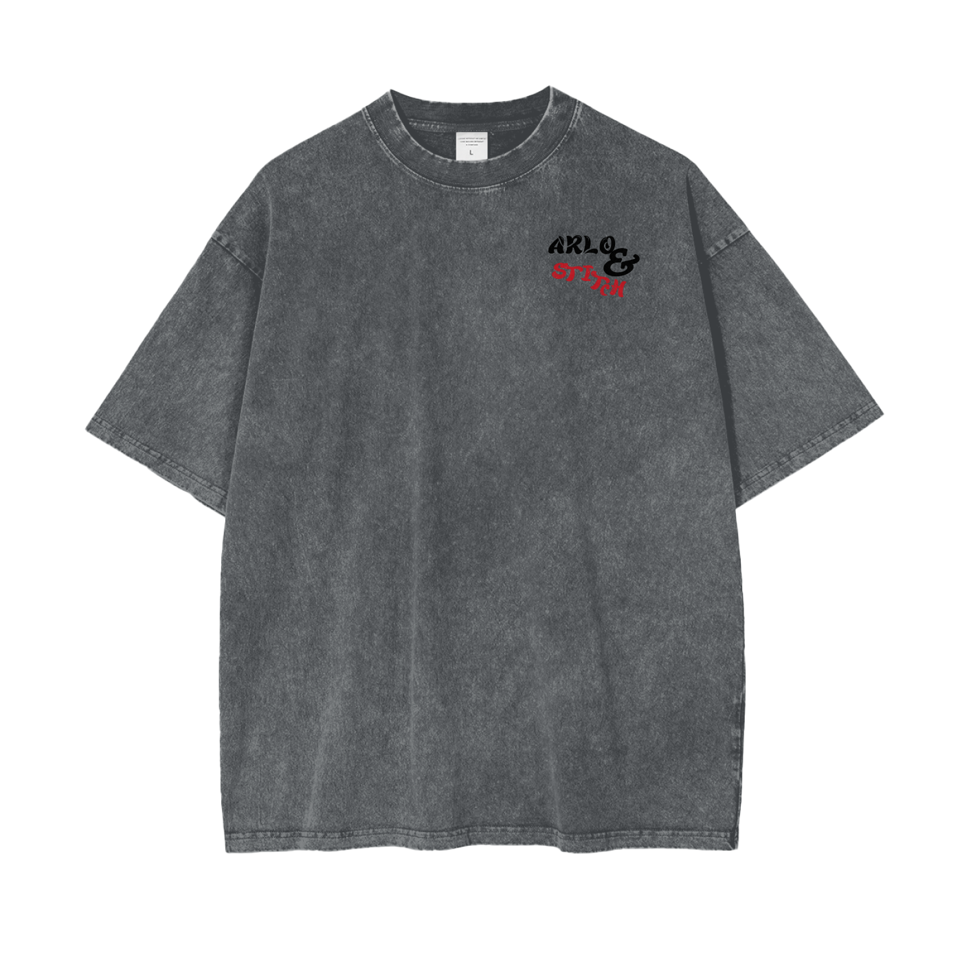 Oversize Snow Washed T-Shirt (Black&Red)