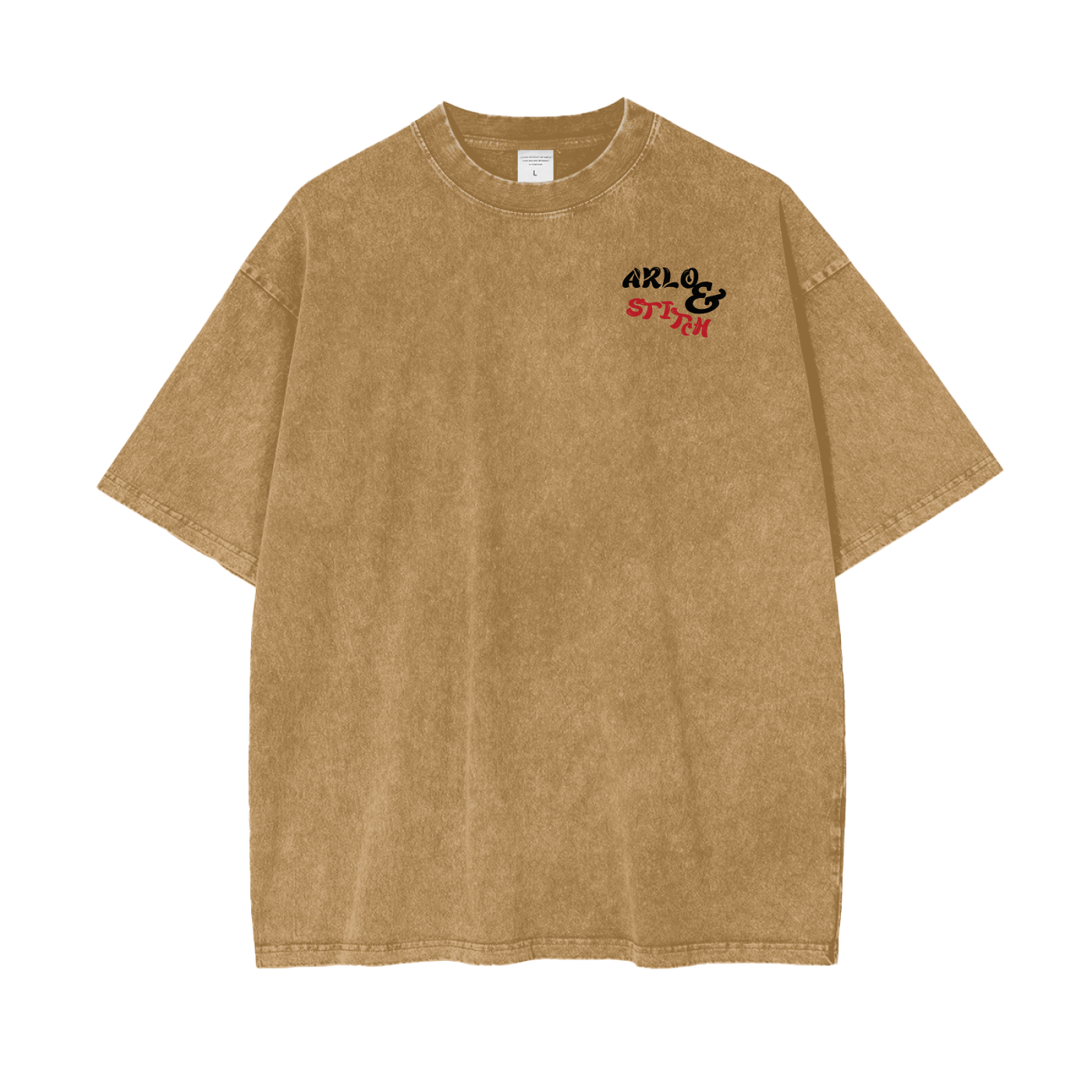 Oversize Snow Washed T-Shirt (Black&Red)