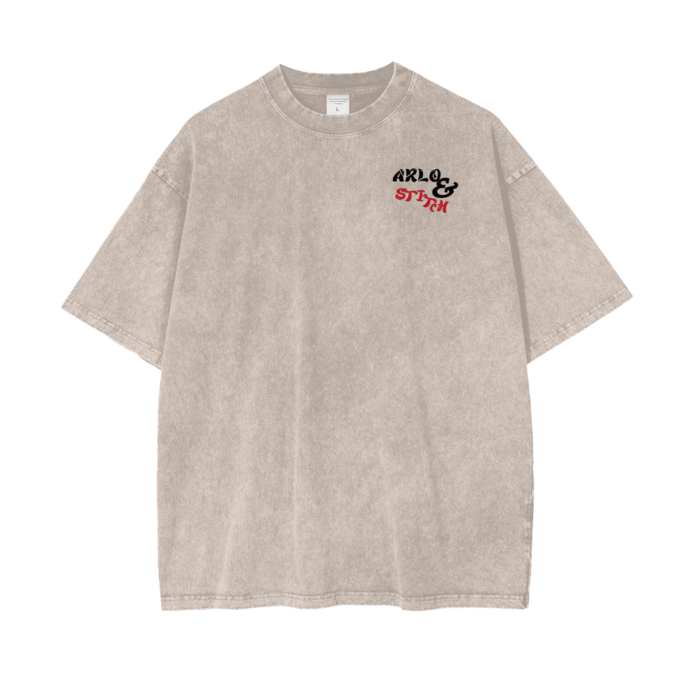 Oversize Snow Washed T-Shirt (Black&Red)